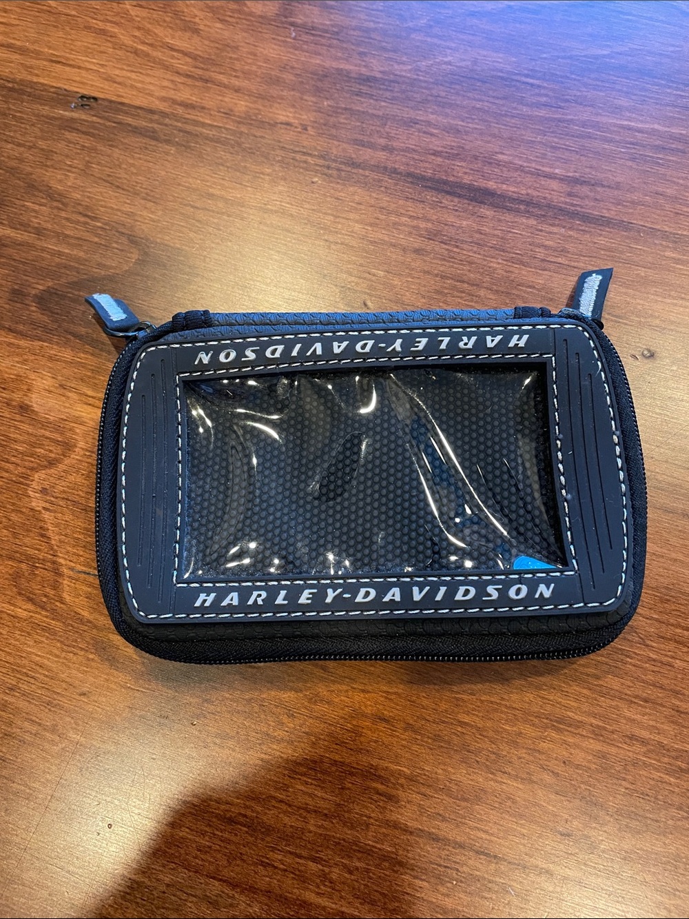 Harley-Davidson Black Zippered Manetic Clear-Window Pouch